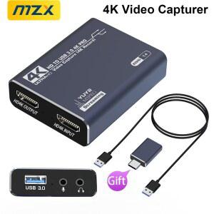 캡쳐보드 4K 비디오 캡처 호환 USB 30HZ HDMI 60FPS 캡처기 보드 60HZ 녹화 게임 카드 그래버 1080P 30FPS