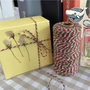 성탄 연말 장식 리본 끈 컬러풀 트와인 실