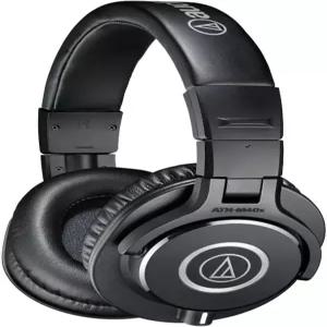 오디오 테크니카 ATH-M40x 프로페셔널 스튜디오 모니터 헤드폰 블랙 최첨단 엔지니어링 90도 회전 이어컵