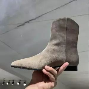팽블몰 여친 데님 빈티지 버전 워커 웨스턴 소가죽 통굽 가죽 부츠 워커힐 리얼 스틸레토 슬림 HO5