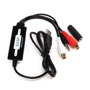 캡쳐보드 EZCAP 216 USB WAVE 변환기 카세트CDMP3 카드 디지털 RL로 그래버 편집 5MM 오디오 RCA WMA 캡처