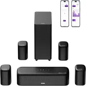 ULTIMEA 7.1ch 사운드바 돌비 애트모스 포함 TV용 서라운드 시스템 4개의 스피커 스마트 앱 제어 서브우퍼