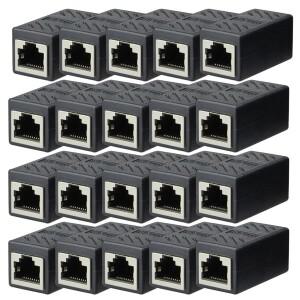 5/10/20피스 RJ45 커플러 이더넷 케이블 LAN 커넥터 Cat7 Cat5e 연장 어댑터 암-암