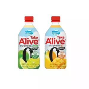 덴마크 테이크 얼라이브 제로 500ml 망고12개+스위트자몽12개 제로음료
