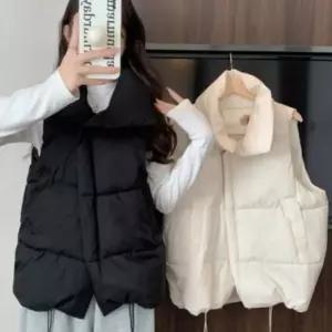 우먼 폴라넥 패딩조끼 패딩퀼트유니크 루즈실루엣 변환기 베스트 다운