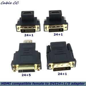 HDMI 호환 암-양방향 DVI D 24 + 5/24 1 수 업 다운 엘보 케이블 커넥터 컨버터  프로젝터용 to