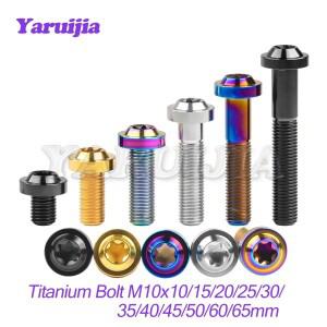 Yaruijia 티타늄 볼트 M10x10/15/20/25/30/35/40/45/50/60/65mm 1.25/1.5 바이크 오토바이 차량용 플럼 Tor