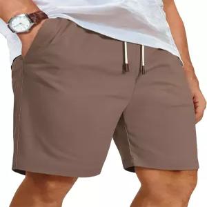 COOFANDY 남성 캐주얼 반바지 면 엘라스틱 허리 드로스트링 여름 해변