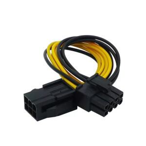 PCI-e 6핀 수컷에서 8핀 암컷 변환 어댑터 6핀에서 8핀으로 전원 공급 GPU 비디오 카드용 - 컴퓨터 장치 액