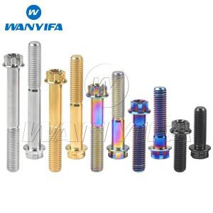 Wanyifa 티타늄 볼트 M10x15 20 25 30 35 40 45 50 55 60 65 70 75 80 85 90mm 피치 1.25/1.5mm 플랜지 Tor