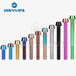 Wanyifa 티타늄 볼트 M6 x 10 15 16 18 20 25 30 35 40 45 50 55 60 65mm 알렌 키 테이퍼 헤드 나사 자전거