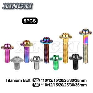 Xingxi 티타늄 볼트 M5 M6x10/12/15/20/25/30/35mm 나비 Torx 헤드 Ti 나사 자전거 바이크 오토바이 5피스
