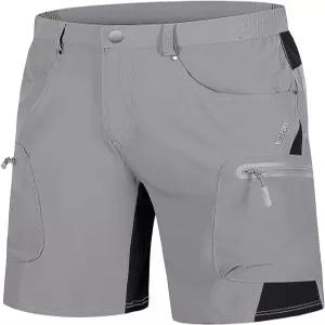 지퍼 포켓이 있는 TACVASEN 남성 하이킹 카고 반바지 10인치 퀵 드라이 캐주얼 스트레치 골프 작업 짧은