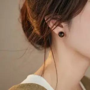 자연석 옐로우 10mm 원형 귀걸이 물방울링귀걸이 물방울귀걸이 써지컬귀걸이 미니귀걸이