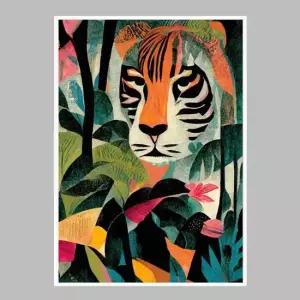 슬림 인테리어액자 Jungle Tiger A2사이즈 그림액자 거실액자