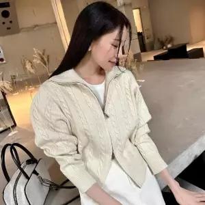 피로달 여성 니트 빈티지 캐주얼 긴팔 린넨마 자켓 코트 꽈배기 차이나 HO1