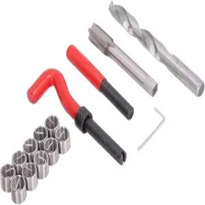 Yuecom 15Pcs 나사산 수리 키트 메트릭 헬리코일 및 재삽입 도구 세트 M14 x 1.5 휴대용 볼트 스파크