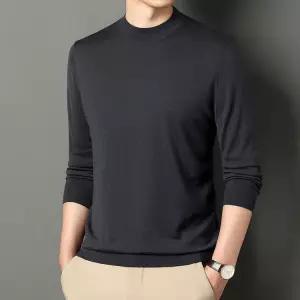 GLINE 남성니트 폴라넥 스웨터 긴팔 앙고라 반폴라 얇은 니트 솔리드 반팔 JEN2
