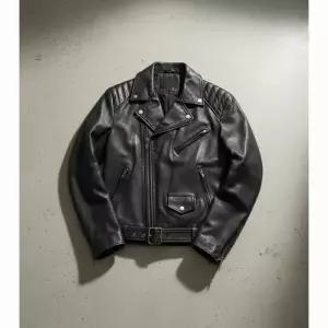 휴고보스 HUGO BOSS 버팔로 가죽 레귤러 핏 바이커 재킷 50542108-001