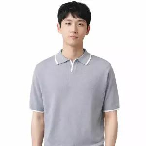 [파파브로] 남성 린넨 카라 쿨링 반팔 니트 SO-KN-OPENKNIT