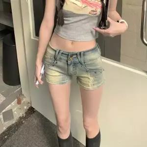 데님 남사친 빈티지 트렌디 아이템 청반바지 핫팬츠 사계절 얇은 로우컷 슬림핏 일자 트렌드 HT2