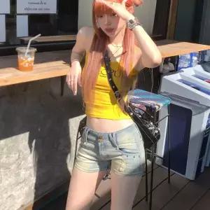 남자 데님 빈티지 트렌디 로우 아이템 슬림핏 핫팬츠 대미지 청반바지 HT1