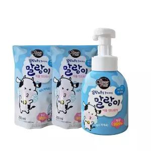 샤워메이트 말랑이 핸드워시 우유 300ml + 리필 250ml x 2개 어린이 손세정제