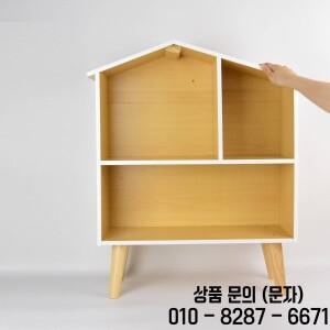 DIY 인형의 집 키트 교육용 나무 선반 모양 유닛 간편 조립 2단 플레이하우스 페인트