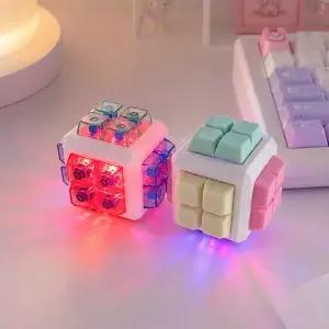 LED 큐브키캡 32구 디스코볼 파스텔,투명컬러 클릭커