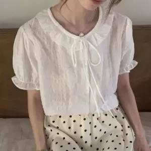 셔츠남방 여성 여름 리본카라 블라우스 썸머룩 프릴