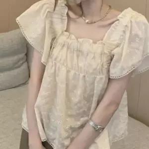 여성 미디 블라우스 하객룩 레이스 롱원피스 펀칭 여름