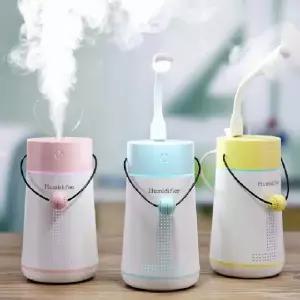 4in1 USB 무선 미니 가습기 250ml 휴대용 저소음 탁상용 무드등 선풍기