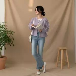 [하프클럽/]여성 미니멀리즘 진 슬림 워싱 부츠 팬츠 바지 심플