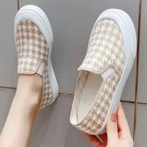 [라일리] Rly 데일리 체크 무늬 슬립온 밴딩 여성 슬립온 여름