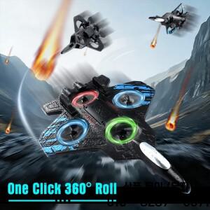 RC 비행기 2.4G 원격 조종 항공기 스턴트 텀블링 헬리콥터 드론 LED 360도 회전 전투기 장난감 선물