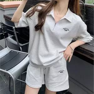 [룽스_62]반팔 카라 반집업 트레이닝복운동복세트 상하세트