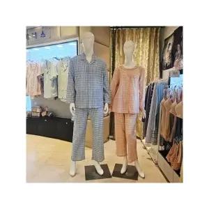 [비너스] VPAA203MVPAA203W 커플 강연 면선염 체크 파자마세트_P424659073