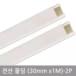 [RIZPICK]몰딩 화이트 사각 전선정리 쫄대 전선 케이블정리 30mm 2P