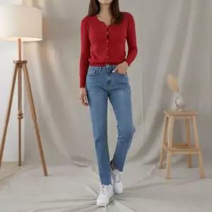 여성 히든밴드 데미지 디테일 슬림 데님 팬츠 바지