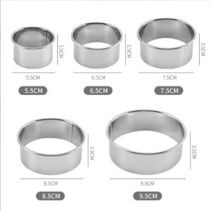 5PCS 라운드 스테인레스 스틸 비스킷  만두 껍질 절단 DIY 과자 케이크 베이킹 도구 주방 가제트