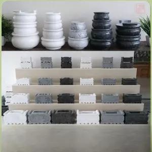 돌로 향로 천연석 백옥 대리석 묘지 촛대 꽃병