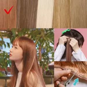[룽스_62]헤어피스 브릿지 스트레이트 가발 에쉬핑크