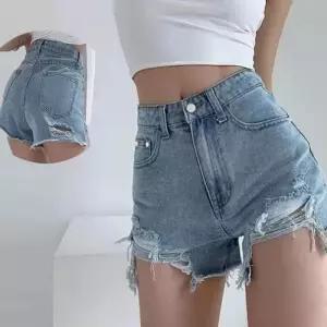 [룽스_62]여름 캐주얼 트렌디 치마바지 데님 힙찢 청핫팬츠