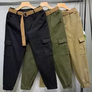 [하프클럽/]여성 카고 팬츠 조거 스키니 밴딩 바지