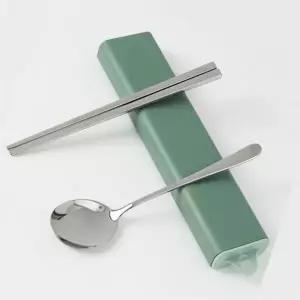 ( )휴대용 수저세트 그린 스텐 도시락수저세트 고급수저세트 수저젓가락세트