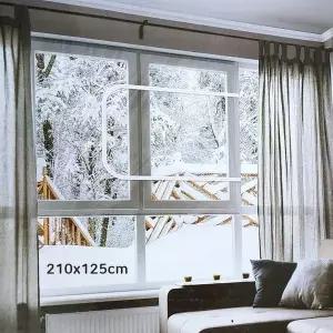 삼정에바 A6B3O7F1 지퍼형 창문 투명 보온 방풍비닐막 210x125