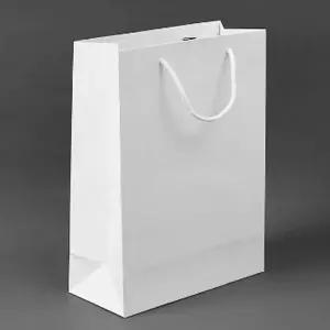 손잡이 B2G0T0A7 종이 가방 25x33cm 화이트 박스 백 크라프트