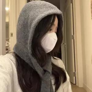 [룽스_62]머플러 일체형 바라클라바 패션 보넷형 끈모자