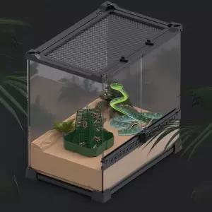 파충류 먹이 케이스 도마뱀 그릇 통 소형 사육장 용품 탈출 방지 사료통 급식기 곤충 접시 사료 받침 장치