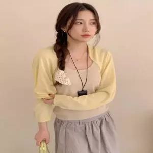 파리아 비스코스 니트 볼레로 가디건_M4772